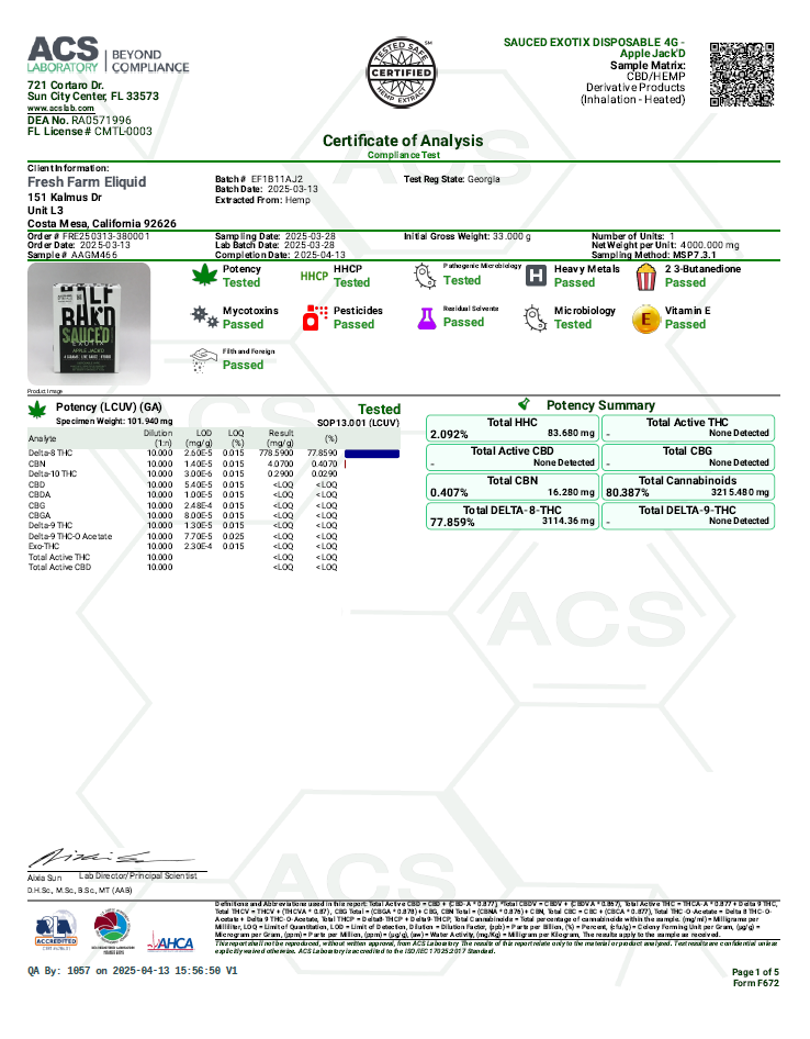 Apple Jack'd 4g Hybrid Disposable