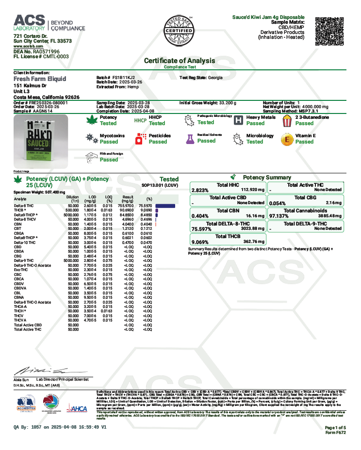 Kiwi Jam 4g Indica Disposable